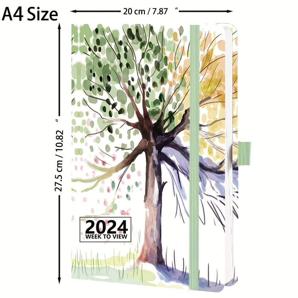 2023 A4 Week To View Diary PU Leather Hard Cover January-December