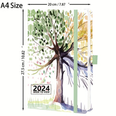 2023 A4 Week To View Diary PU Leather Hard Cover January-December
