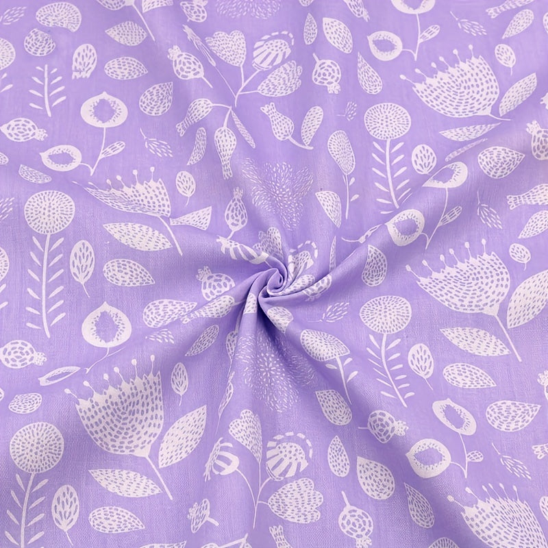 8Pcs Purple Series Floral Cotton Fabric Bundle For DIY Sewing Patchwork