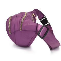 Flower Embroidery Nylon Fanny Pack Women's Zipper Crossbody Chest Bag