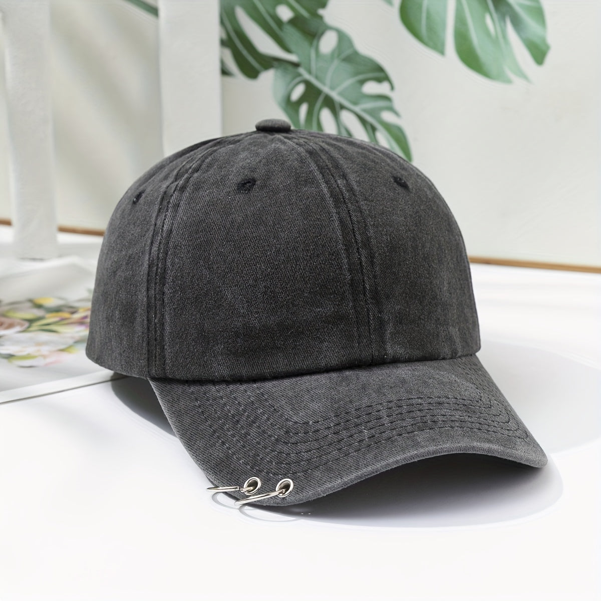 Men's Iron Ring Baseball Cap Distressed Sun Hat