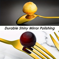 12pcs Stainless Steel Salad Spoon Dessert Fork Set