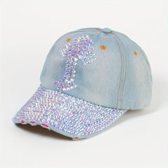 Cross Decor Baseball Cap Y2K Distressed Denim Ripped Dad Hat
