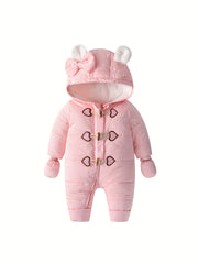 Winter Warmth Baby Jumpsuit with Horns - Unisex