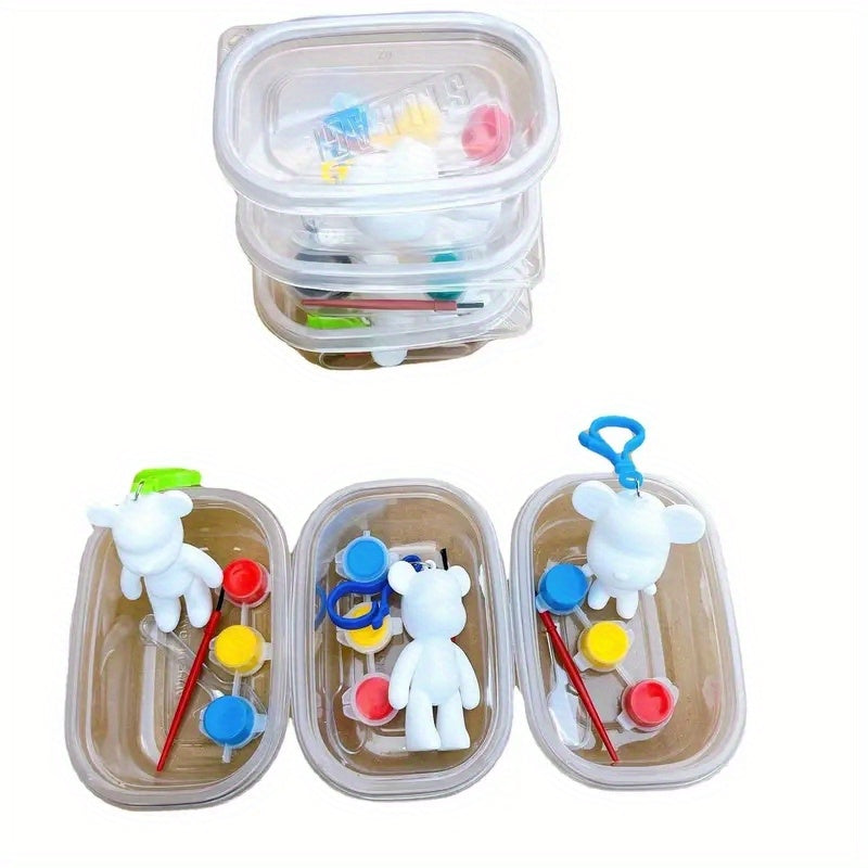 2pcs Fluid Bear DIY Key Chain Graffiti Material Kit
