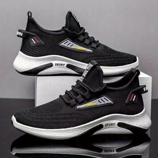 Men's Slip-On Sneakers with Shoelaces Odor-Resistant Athletic Shoes