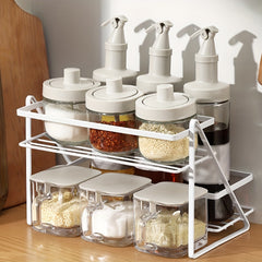 1pc Kitchen Seasoning Storage Rack Iron Art Countertop Storage Rack
