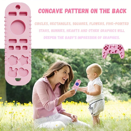 Silicone Teething Toy Remote Control Shape Teether Rodent Gum Pain Relief