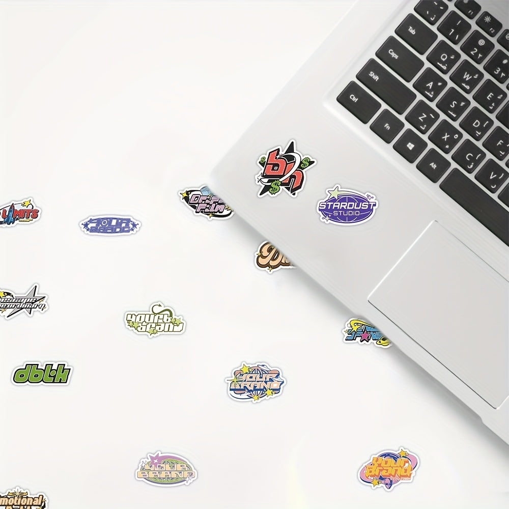 50pcs Y2K Cyber Stickers Waterproof Laptop Guitar Water Bottle Birthday