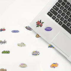50pcs Y2K Cyber Stickers Waterproof Laptop Guitar Water Bottle Birthday