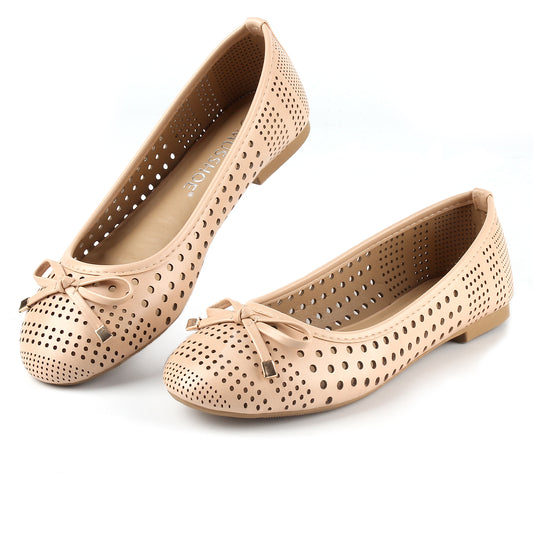 Women's Hollow Out Bowknot Flat Shoes Slip On Casual Wear resistant Shoes