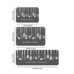 Spatula & Letter Kitchen Rug Waterproof Mat