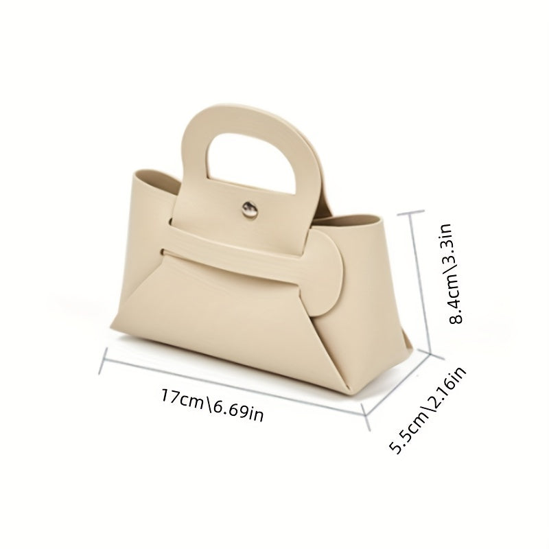 Snap Button Glasses Bag Handle Makeup Organizer Mini Pouch