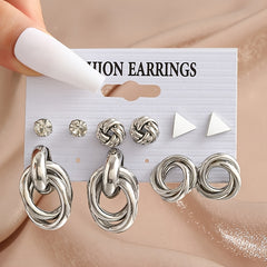 9 Styles Heart Butterfly Geometric Earrings Set Women's Jewelry