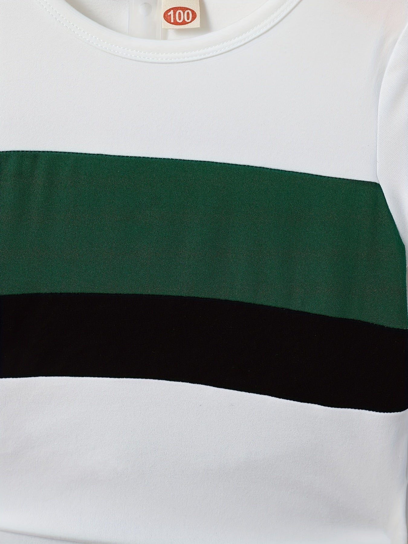 Boys 2pcs T shirt & Shorts Set Stripe Print Crew Neck Top Casual Summer