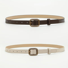 Vintage Hollow Out Buckle PU Waist Belt for Women
