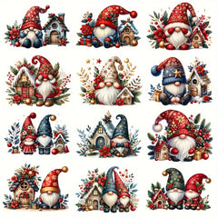 12pcs Santa Dwarf Waterproof Stickers for Mugs Glassware Laptop