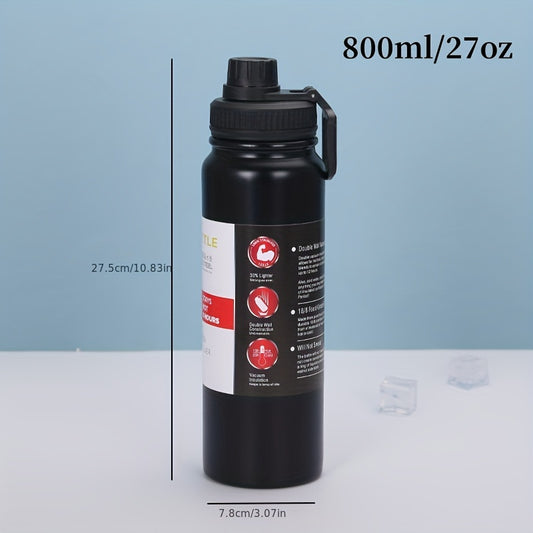 Large Capacity Insulated Water Bottle with Tea Filter, Stainless Steel Leakproof