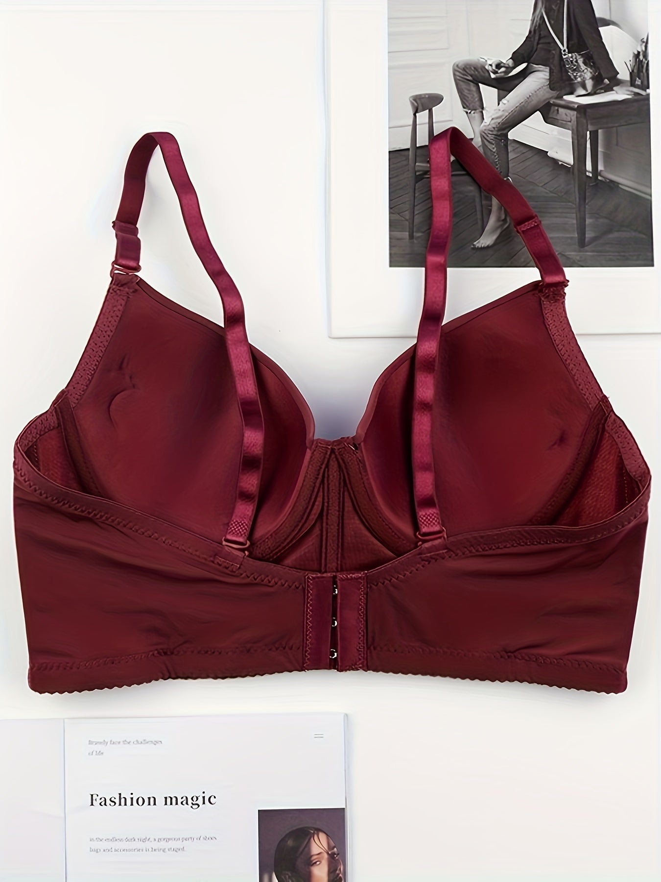 Sexy Solid Push Up Bra Comfy & Breathable Anti-sagging Everyday Bra