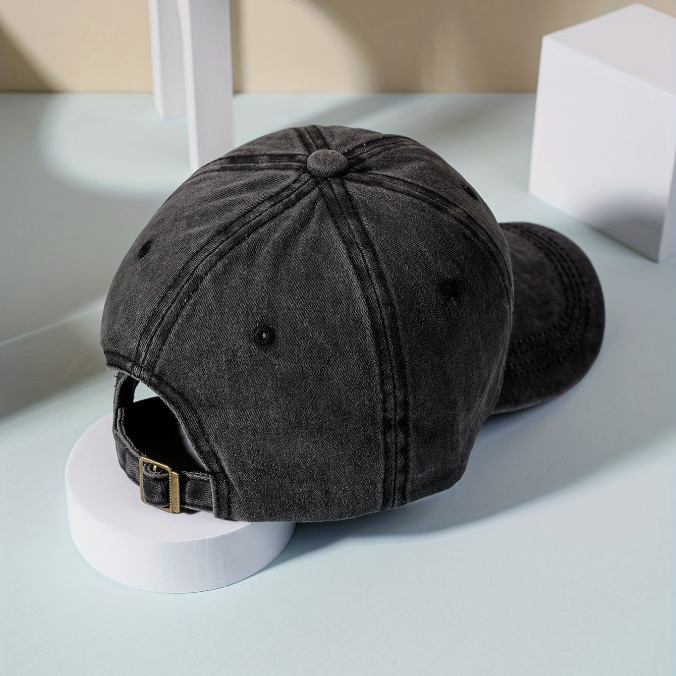 Wave Embroidery Baseball Cap Vintage Washed Distressed Dad Hat