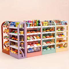 Mini Supermarket Shelf Food Play Set