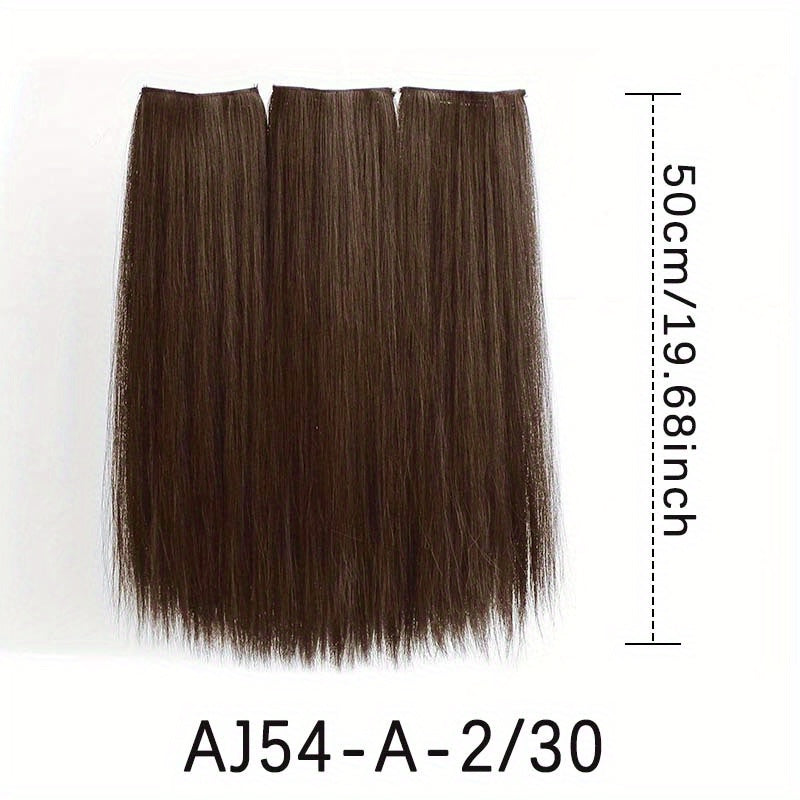 Long Straight Hair Pieces Synthetic Clip In Hair Extensions for Daily Use