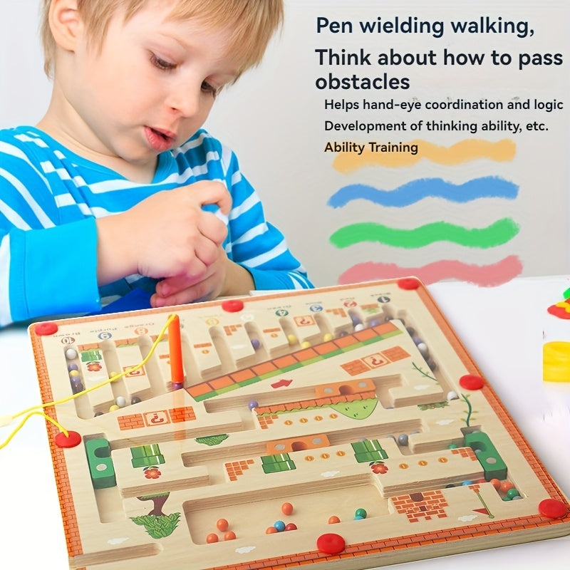 Wooden Valentine's Children's Magnetic Mazes Educational Toys