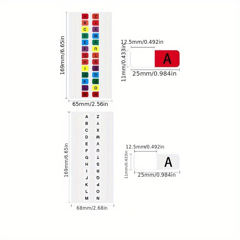 Waterproof Letter Index Label Stickers for Student Classification
