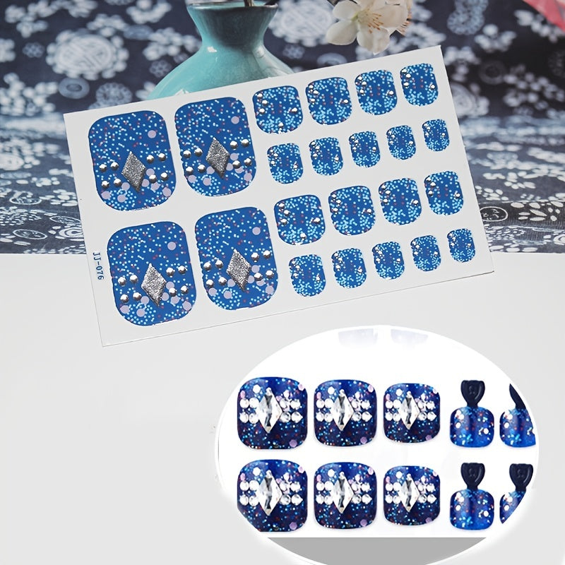 Self Adhesive Toe Nail Stickers Decals Full Wraps for Women Girls