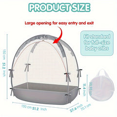 Pink Baby Crib Mosquito Net Tent Foldable Durable Alloy Frame