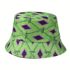 Green Rabbit Print Bucket Hat Lightweight Casual Fisherman Cap
