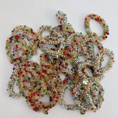 2pcs Crystal Hair Ropes Beaded Hair Rings For Girls
