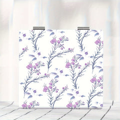 Portable Pocket Makeup Mirror HD Pastoral Style Floral Series Small Mirror