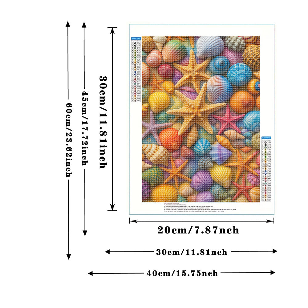 Vibrant Seashell Themed 5D Diamond Art Kit for Adults