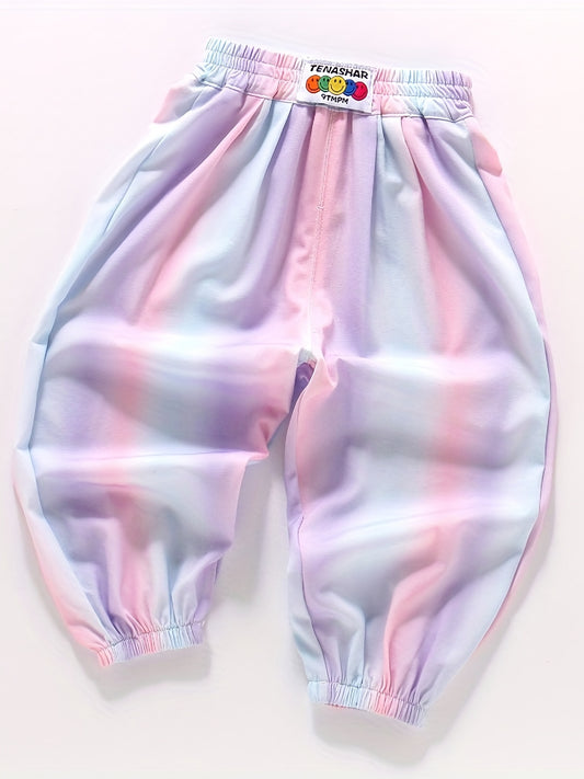Toddler Girls Gradient Tie Dye Sweatpants Elastic Waist Casual Loose Sports