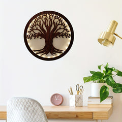 LED Tree Of Life Shape Lamp Retro Wooden Home Decoration