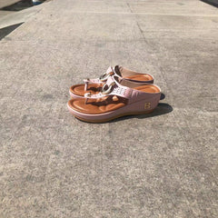 Metal Decor Wedge Slippers Women's Platform Sandals
