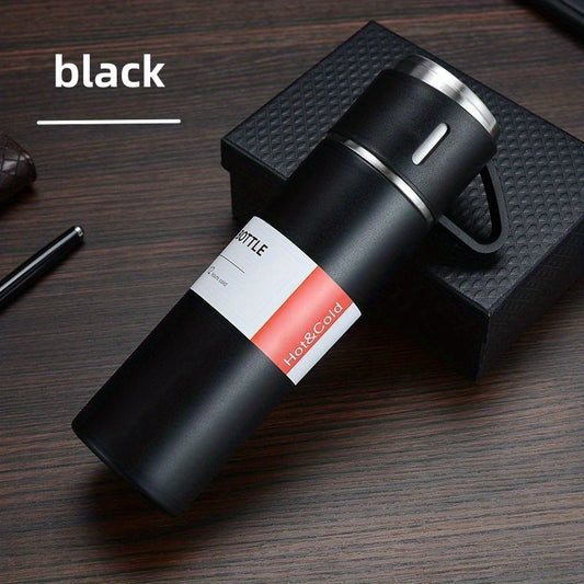 Stainless Steel Thermal Cup Set Double Layer Leakproof Insulated Water Bottle