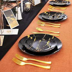 60pc Golden Disposable Plates for Halloween Thanksgiving Christmas