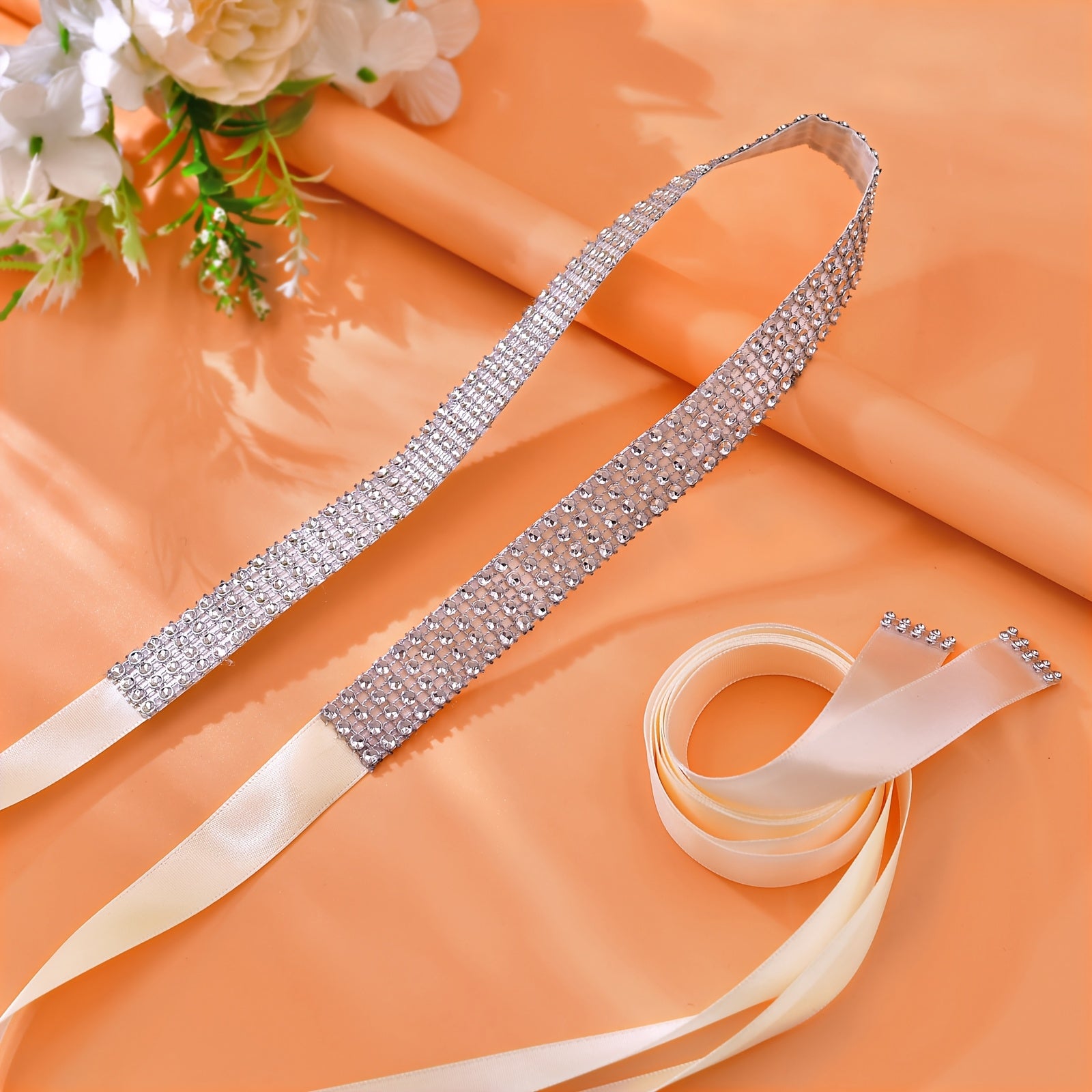 Adjustable Acrylic Rhinestone Bridal Sash Wedding Belt