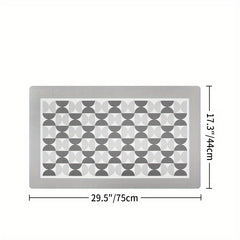 Plaid Kitchen Rug with Non Slip Grip and Memory Foam Cushioning