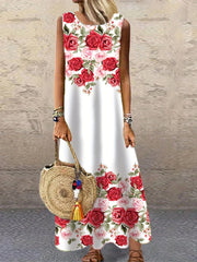  Floral Print Maxi Tank Dress