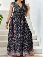 Boho Tank Dress Women's Plus Size Floral Print Maxi Dress