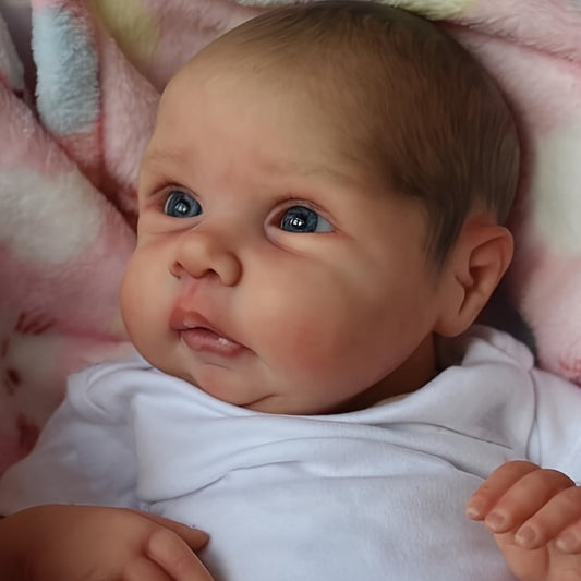 Hand-Painted Reborn Baby Doll Soft Touch Skin Painted Hair Gift