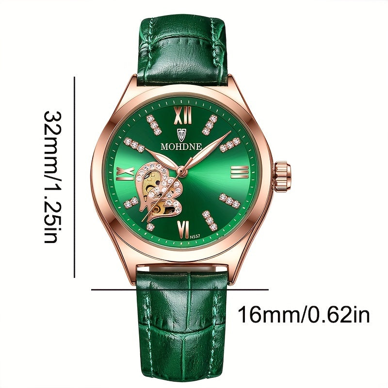 Women's Green Alloy Mechanical Watch