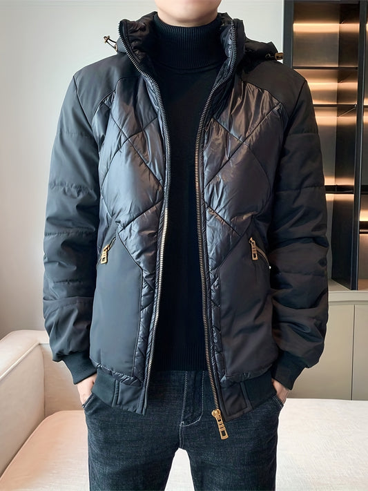 Men's Hooded Cotton Padded Jacket for Winter