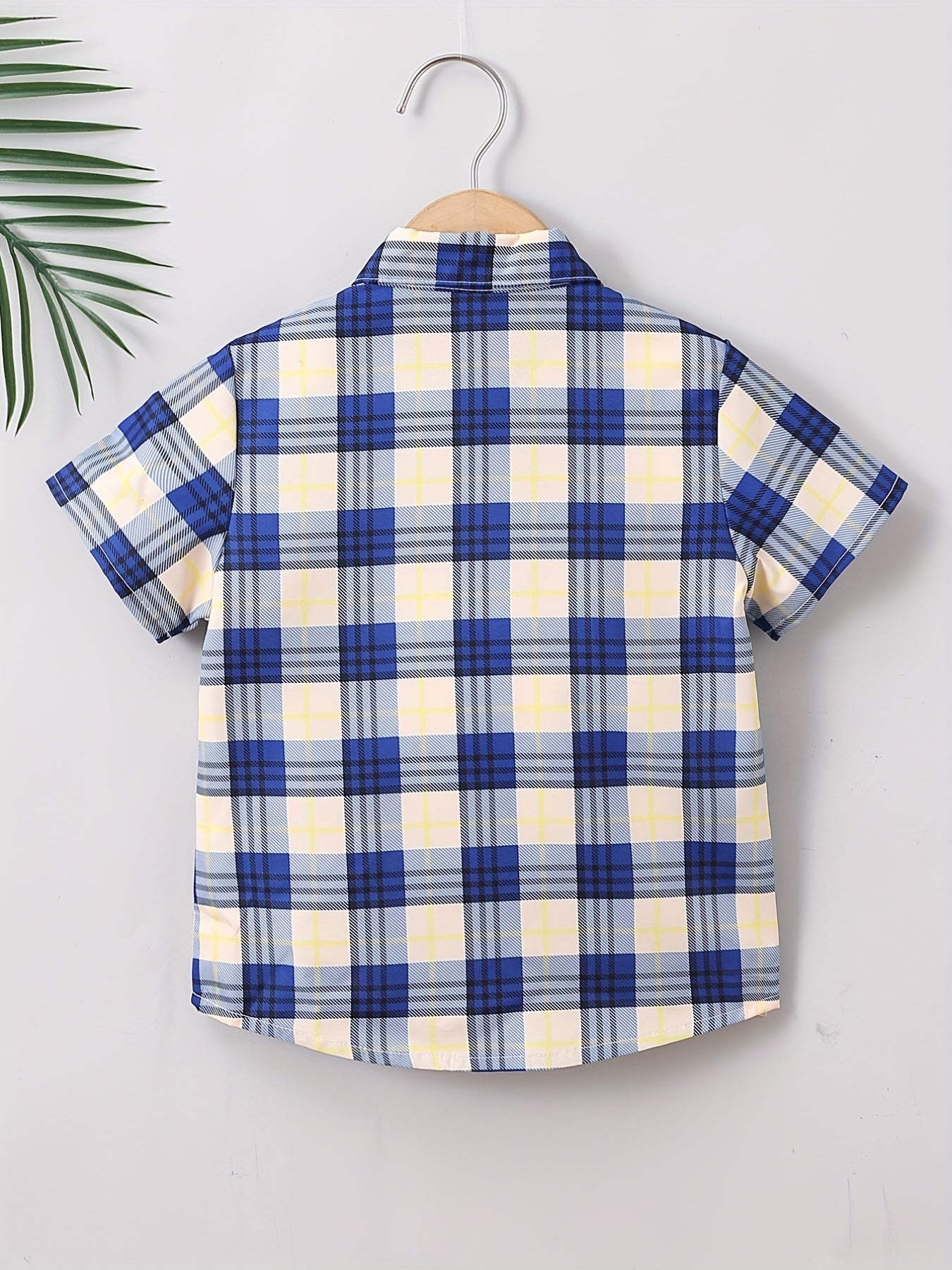 Boys Plaid Shirt Short Sleeves Preppy Style Summer Kids Clothes