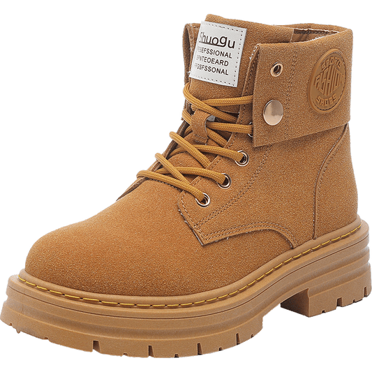 Platform Lace Up Combat Boots Zipper Women's Footwear