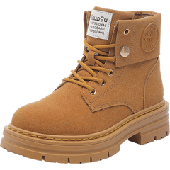 Platform Lace Up Combat Boots Zipper Women's Footwear