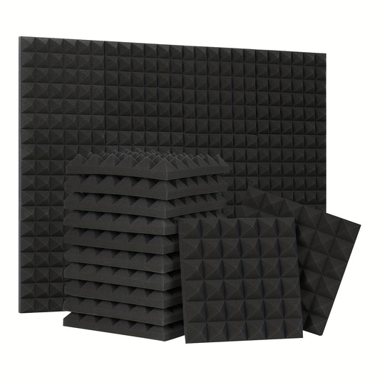 24pcs Acoustic Foam Panels 12x12x2 Pyramid High Density Acoustic Panels